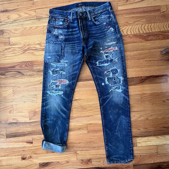 POLO RALPH LAUREN SULLIVAN SLIM PATCHWORK JEAN - Picture 1 of 6
